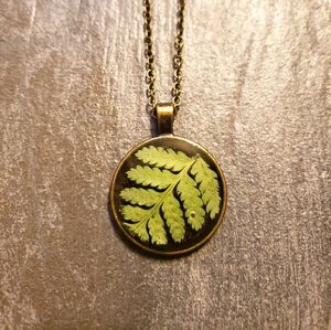 Real fern necklace